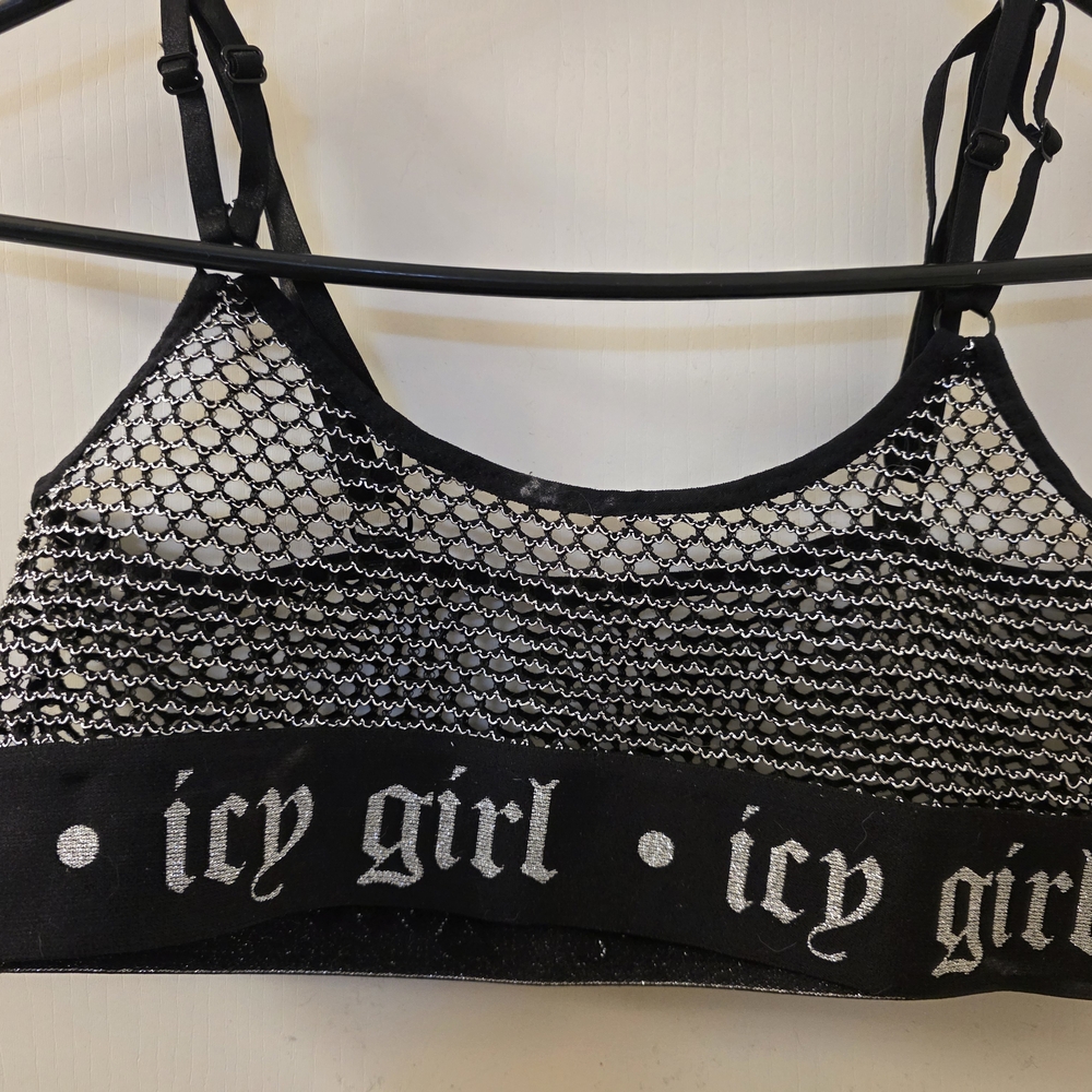 Black and White Mesh Bralette